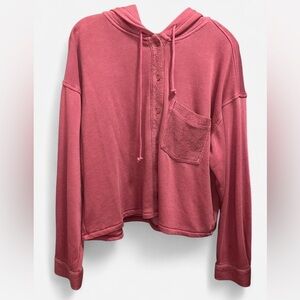 American Eagle Cropped Hoodie Sweatshirt - Size Large